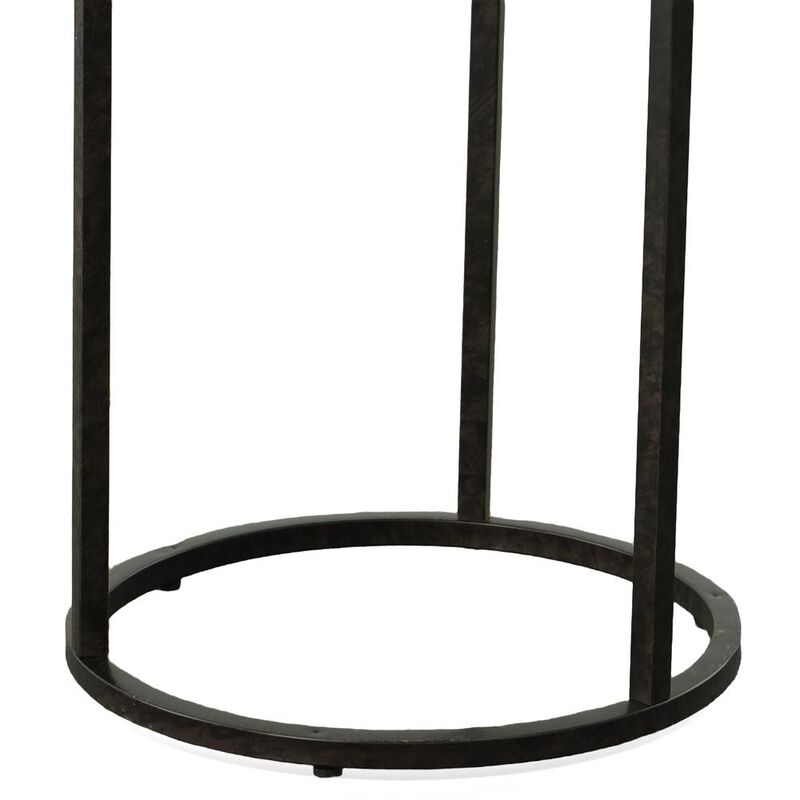 Carolina Living Orson 18 Round Top Accent Table - Chestnut/Industrial