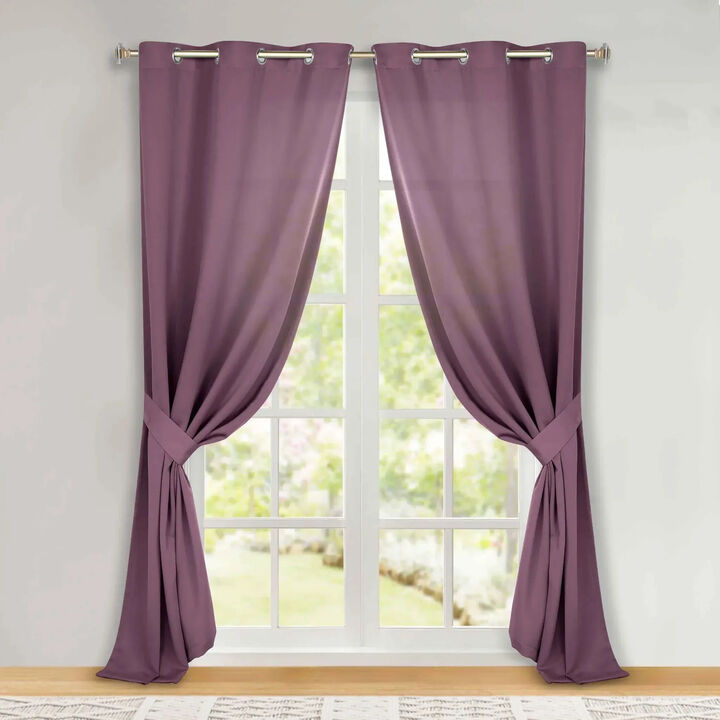 Set of 2 Classic Modern Room Darkening Blackout Curtains