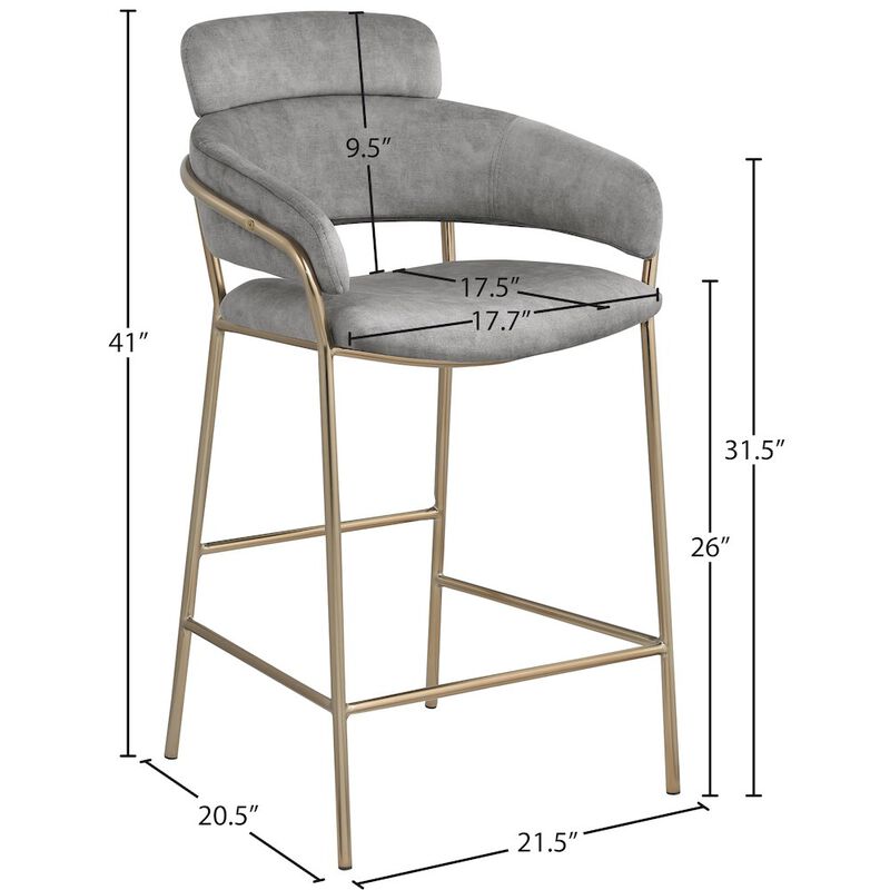 Meridian Furniture Yara Velvet Counter Stool