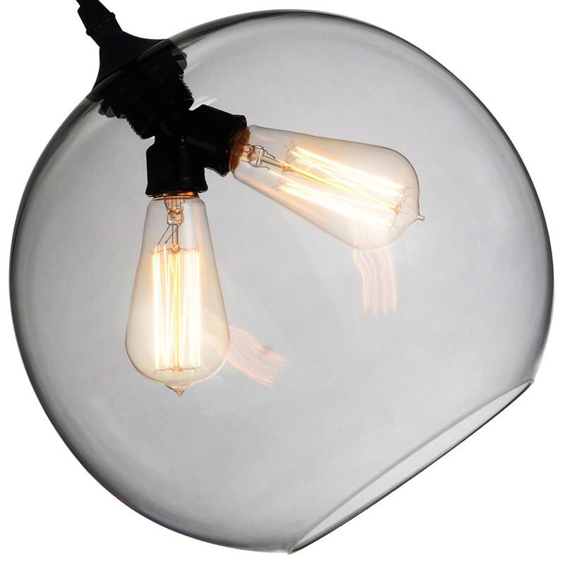Glass 2 Light Down Mini Pendant With Clear Finish