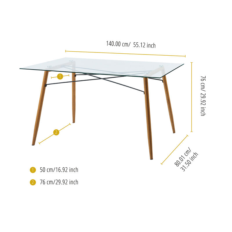 Teamson Home - Minimalista Glass Dining Table