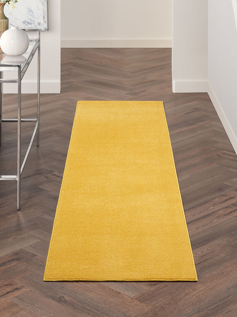 Nourison Essentials NRE01 Yellow 2'2" x 14' Rug image number 7