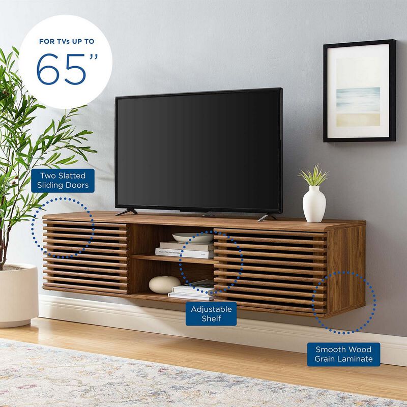 Render 60" Wall-Mount Media Console TV Stand-Benzara image number 5