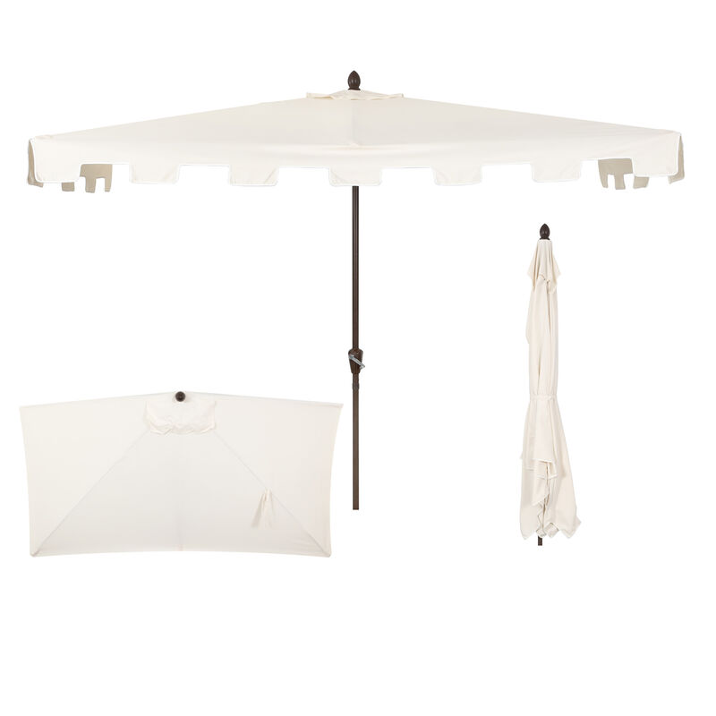 Sidney Classic MidCentury Rectangular Half Market Patio Umbrella with Crank, Wind Vent and UV Protection