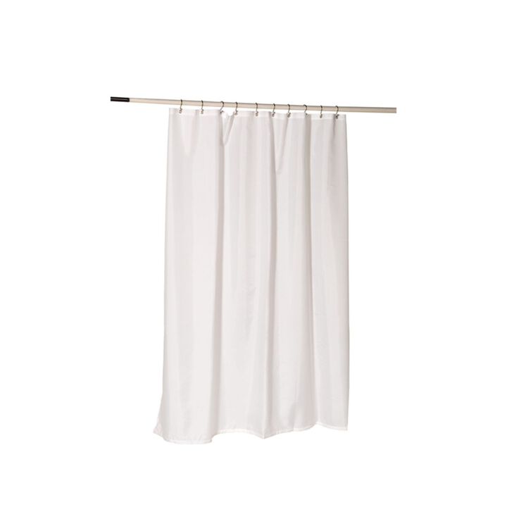 Carnation Home Fashions Nylon Fabric Shower Curtain Liner with Reinforced Header and Metal Grommets - White 70x72"