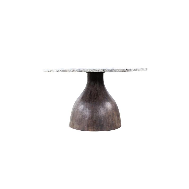 World Interiors Fargo 54" Dining Table in Alaska White Marble with Blackwash Base image number 2