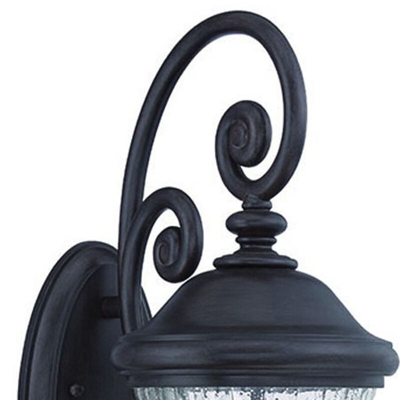 Hivvago Three Light Matte Black Urn Shaped Wall Light