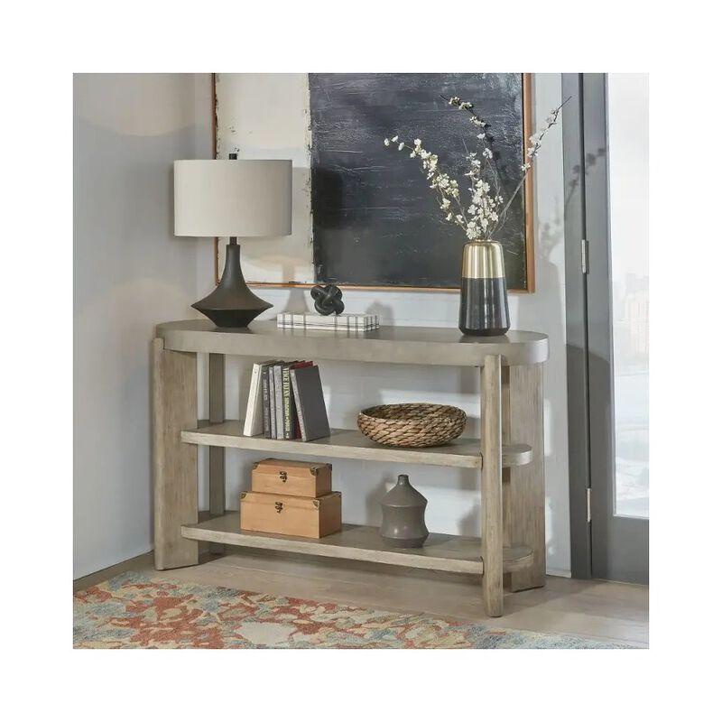 Liberty Furniture Affinity Sofa Table for Living Room - Dusty Taupe Faux Concrete Tops image number 4