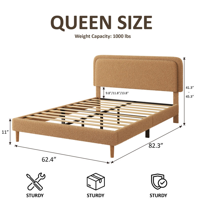 Sarick Plush Upholstered Platform Bed image number 7