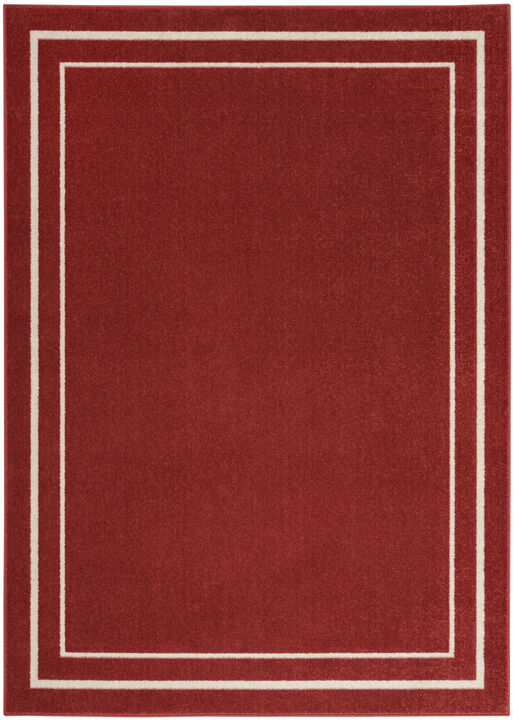 HomeRoots 4' X 6' Brick Red And Ivory Indoor Outdoor Area Rug