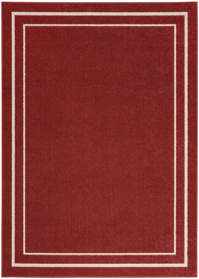 HomeRoots 4' X 6' Brick Red And Ivory Indoor Outdoor Area Rug image number 0
