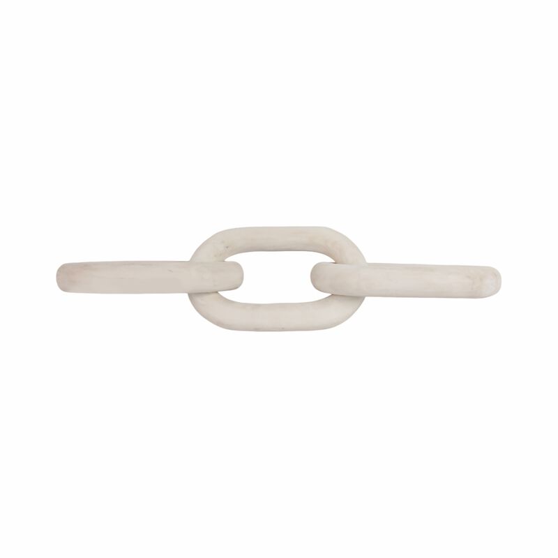 28" 3 Wooden Links, White image number 3