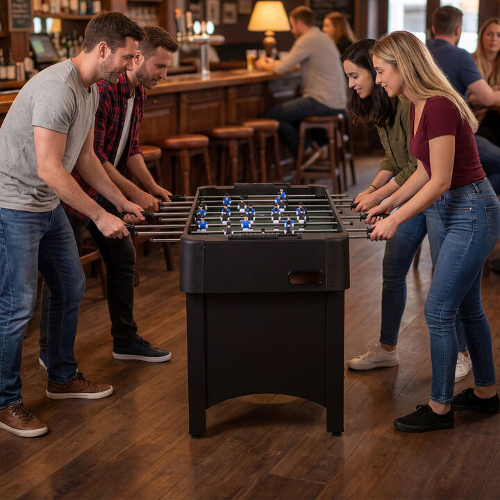Full Size Foosball Soccer Table with 22 Players for Competitive Play