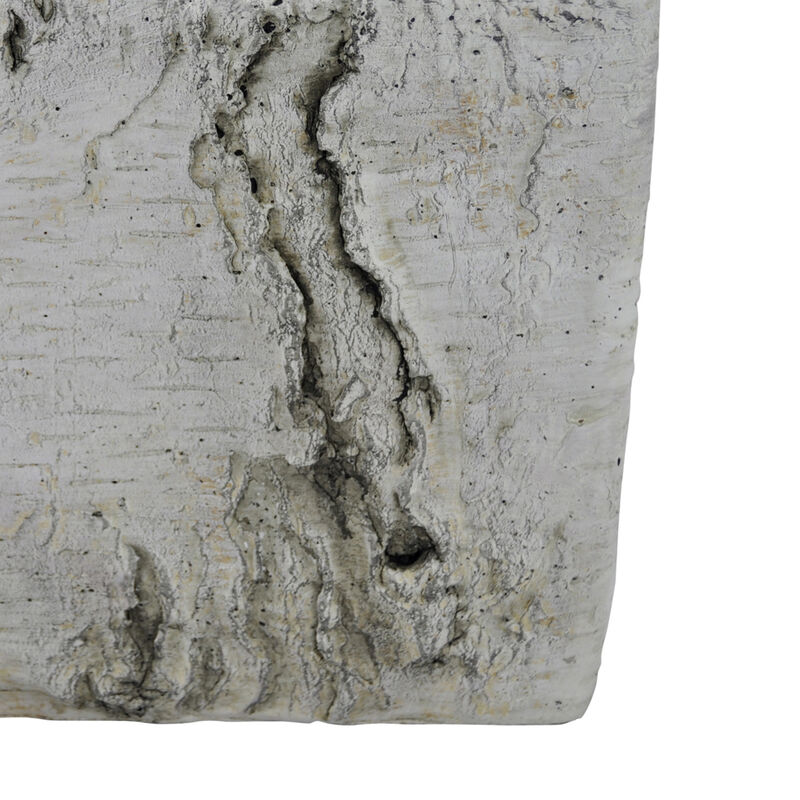 Outdoor Decorative Planter, Faux Bois Textured Terracotta, 7 Inch Gray image number 3