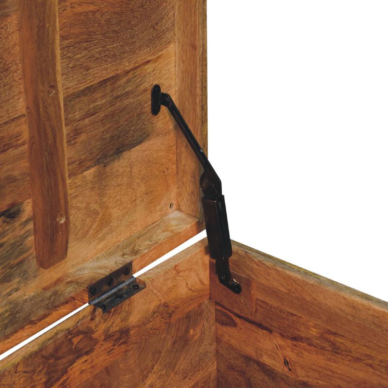 Artisan Furniture Buffalo Ten Leather  Hide Oak-ish Solid Wood  Storage Trunk