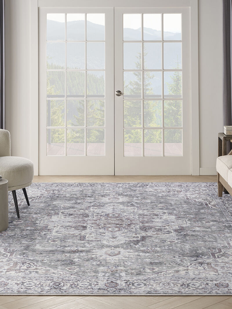 Machine Washable Series 1 SR101 Ivory/Gray 9'2" x 12' Rug