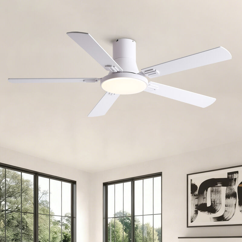 ELEMENT ACE Modern Minimalist Ceiling Fan with LED Light Kit and Remote Control for Energy Efficient Home Cooling image number 1