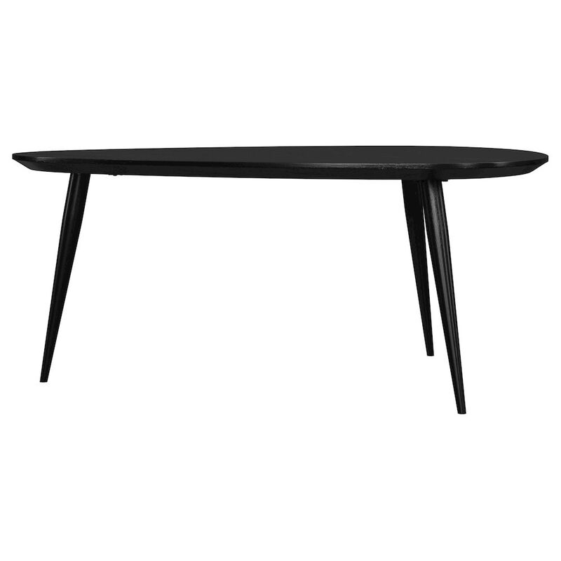 Plethoria Home Xander Black Triangular Solid Wood Coffee Table