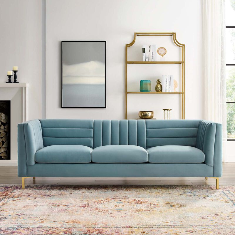 Ingenuity Channel Tufted Performance Velvet Sofa image number 1