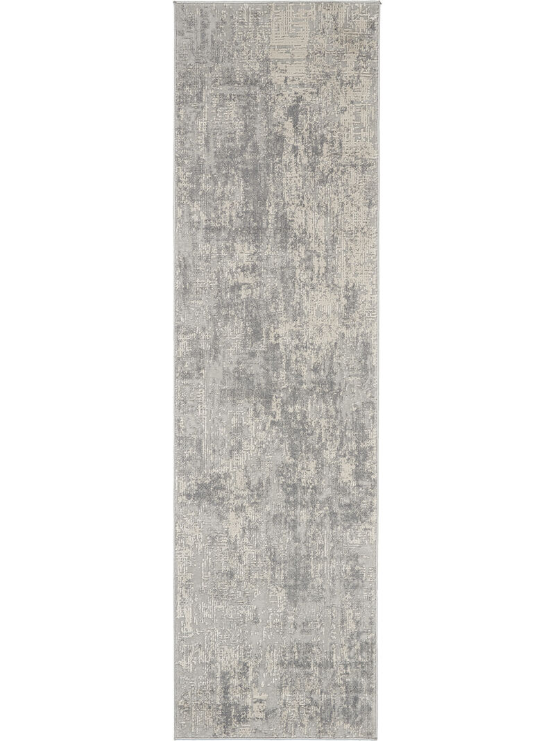 Rustic Textures RUS01 Ivory/Silver 2'2" x 7'6" Rug