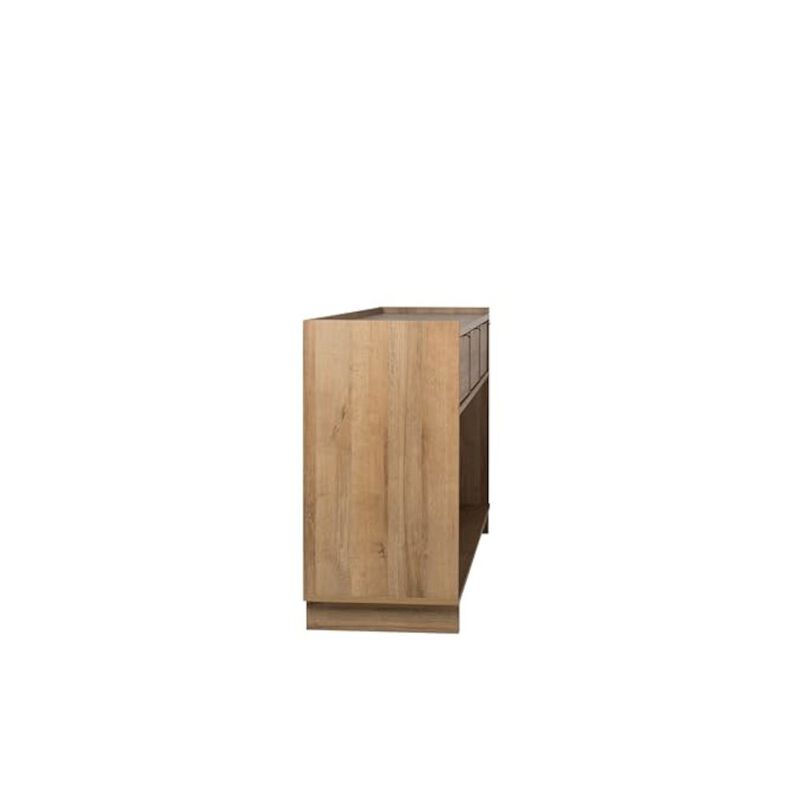Prepac Simply Modern Entryway Console Natural Oak Engineered Wood with 3 Drawers