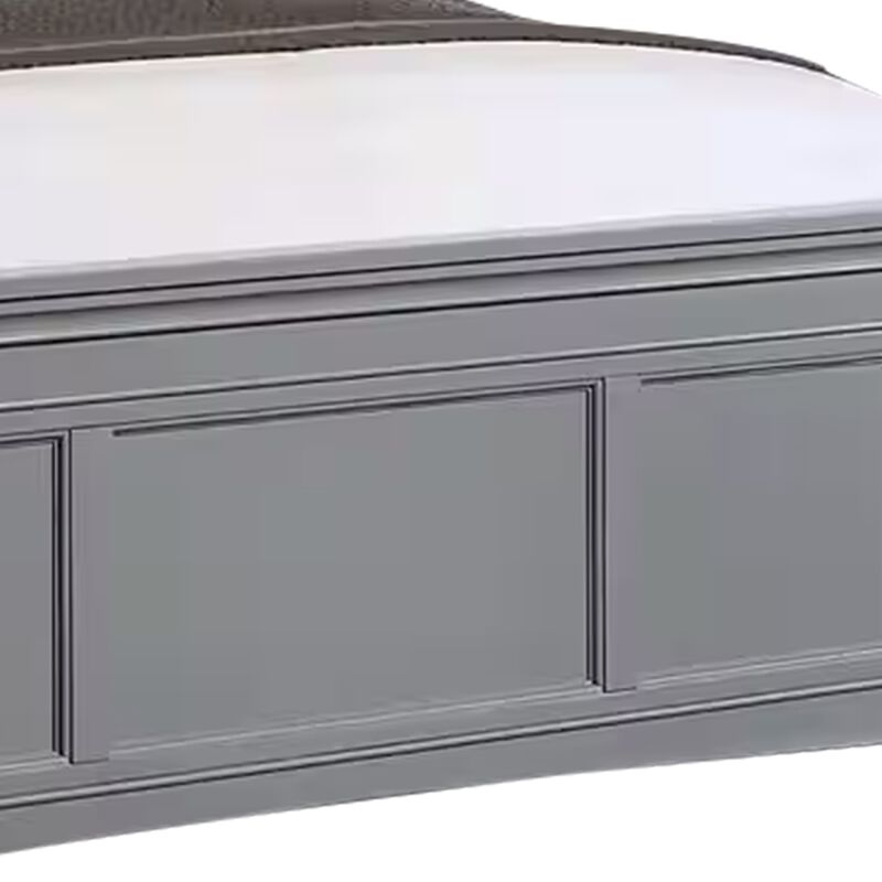3pc King Bedroom Set, Gray, Chrome Wood, 2 Nightstands image number 6