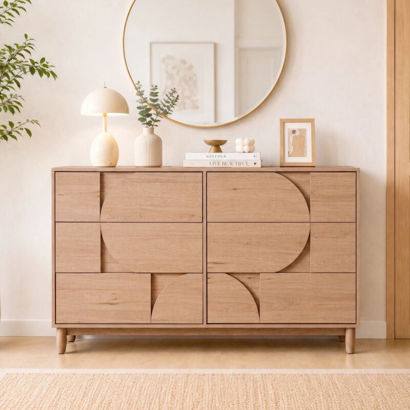 Crorn Mid Century 6-Drawer Dresser image number 2