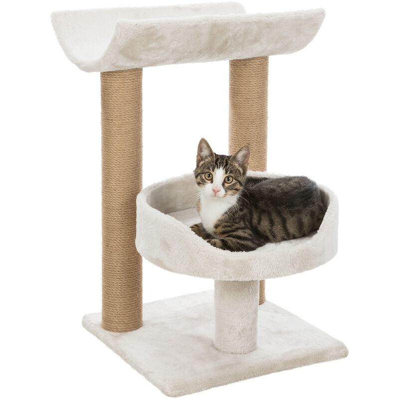 TRIXIE Isaba Plush 2-Level Cat Tree with Sisal Scratching Posts, 2 Perch image number 2