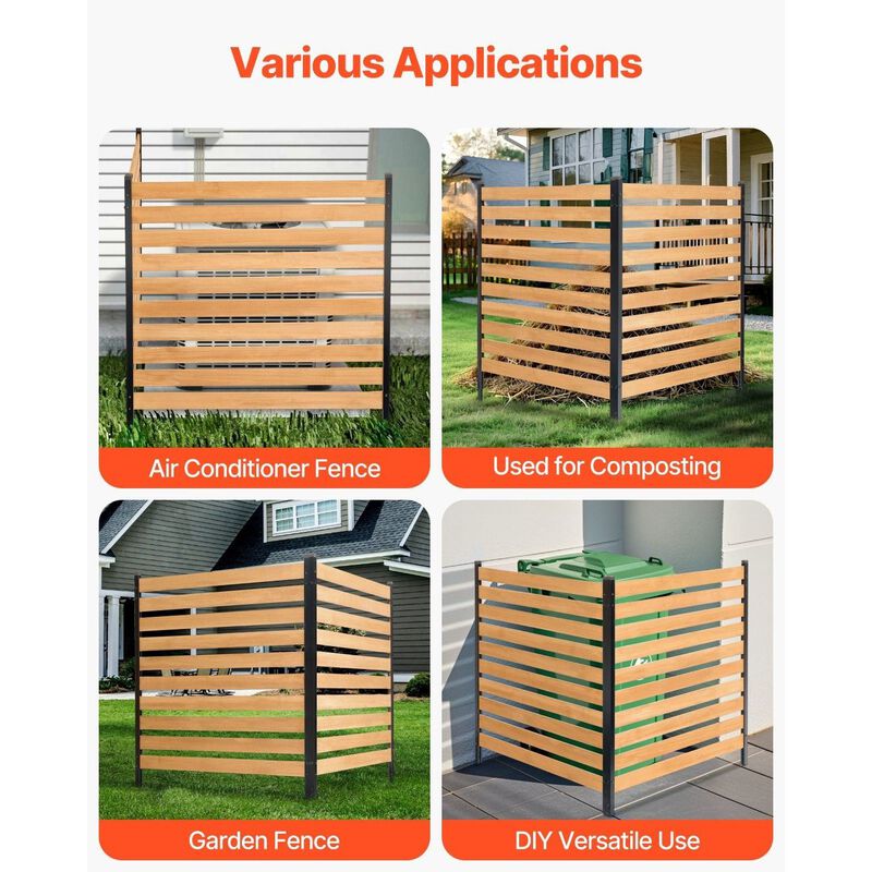 Outdoor Wood Privacy Screen Fence for AC Unit, Pool Equipment & Trash Can Cover image number 7
