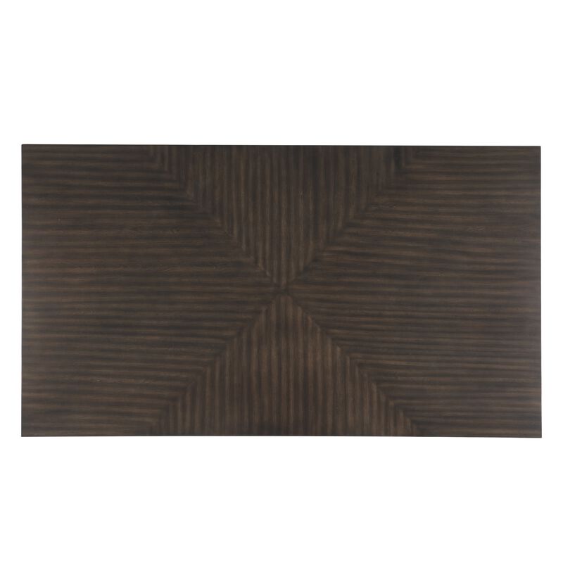Kiana Dining Table, Dark Brown Solid Rubberwood, Rectangular 72 Inch - Benzara