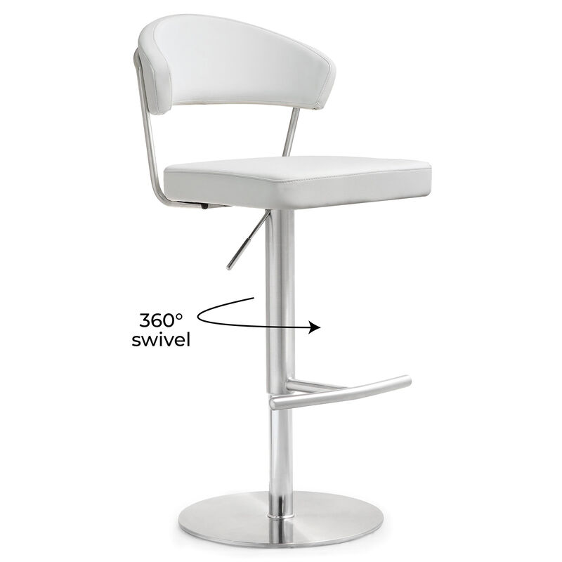 Cosmo Black Performance Vegan Leather and Stainless Steel Barstool image number 5