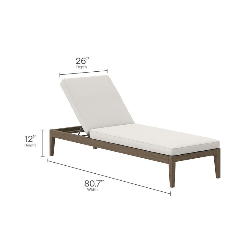 Modway 3-Piece Outdoor Patio Teak Wood Furniture Set with Chaise Lounges and Side Table