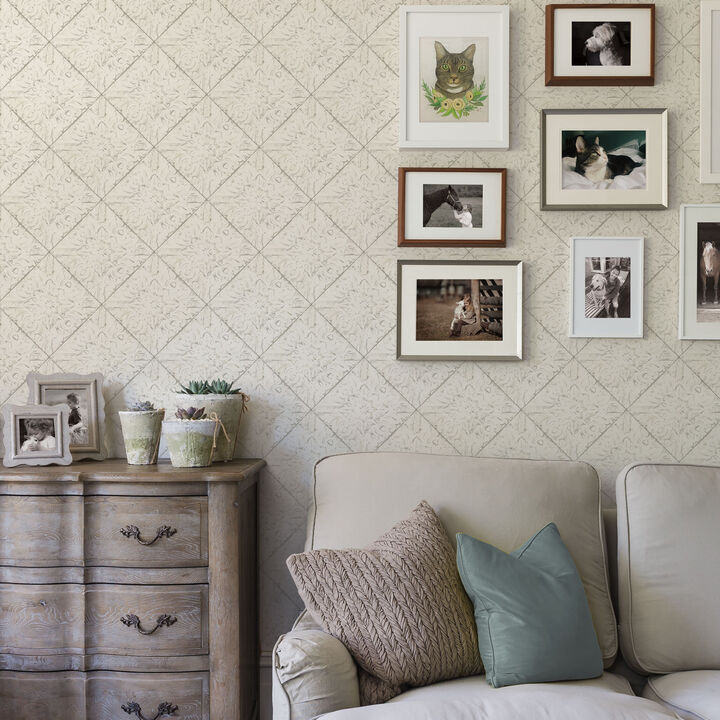 Brandi White Tin Tile Wallpaper (Set of 2)