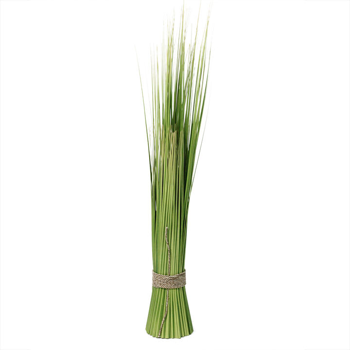 37.75" Green Artificial Onion Grass Bundle Wrapped with Jute Rope Decoration