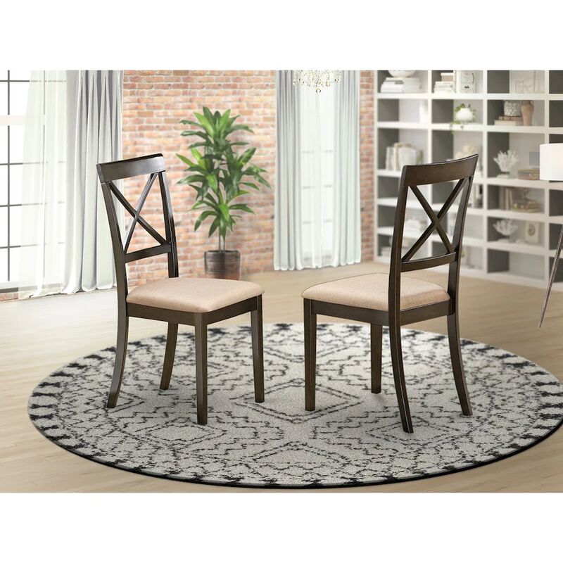 BOC-CAP-C Boston X-Back dining chair with Faux Leather Fabric Seat