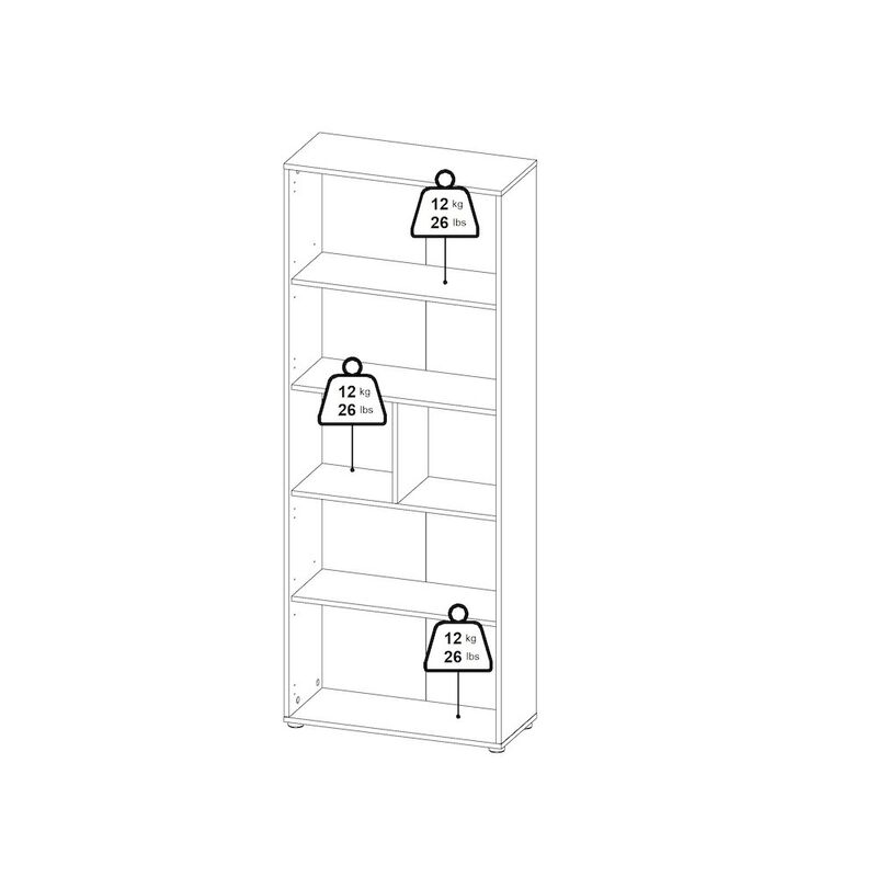 Tvilum 6 Shelf Boockase with 4 Doors, Home Office Storage