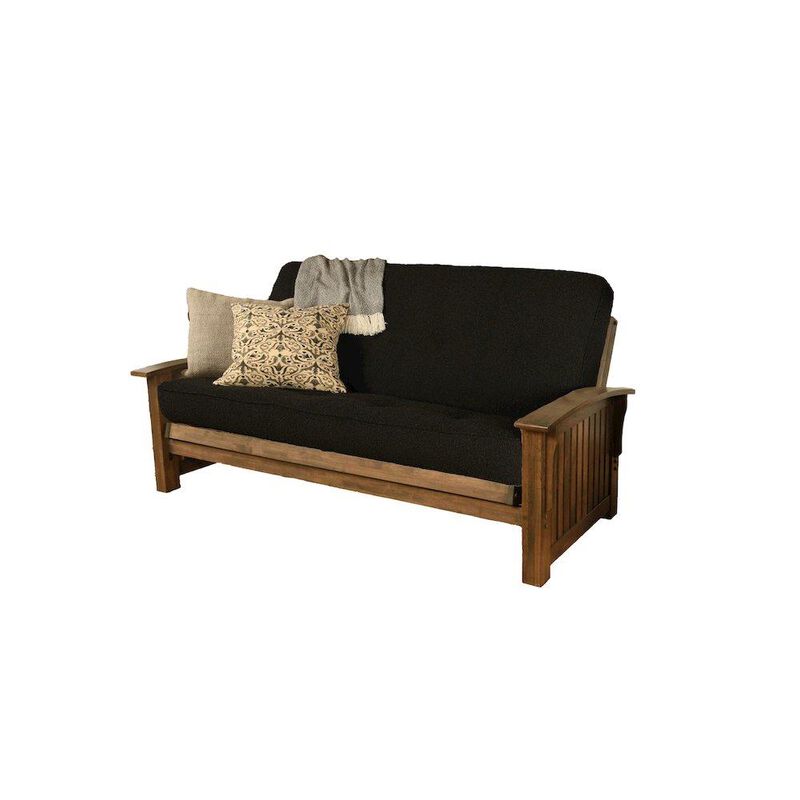 Washington Frame-Rustic Walnut Finish-Canton Black Mattress