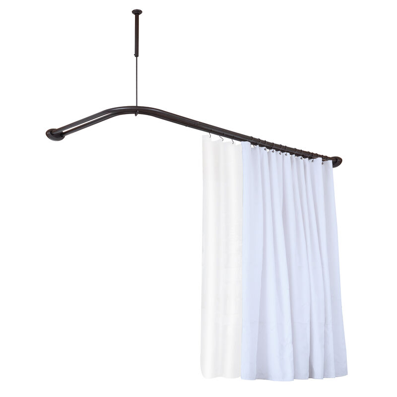 Rustproof Aluminum Double L-Shaped Shower Curtain Rod image number 6