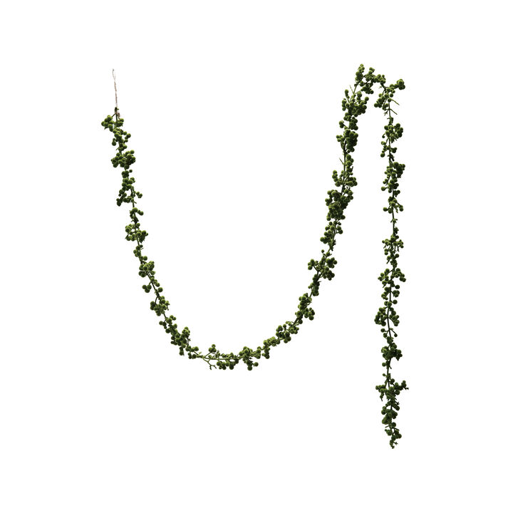 Flocked Foam Ball Garland, Green