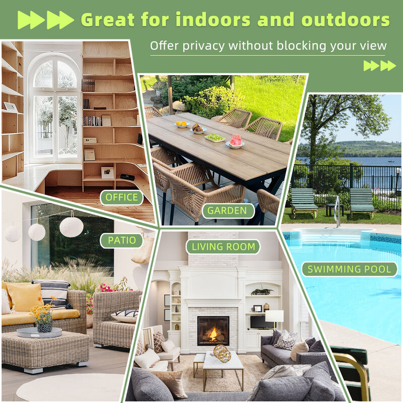 Arched Metal Outdoor Privacy Screen, Freestanding Outdoor Divider Decorative Privacy Fence