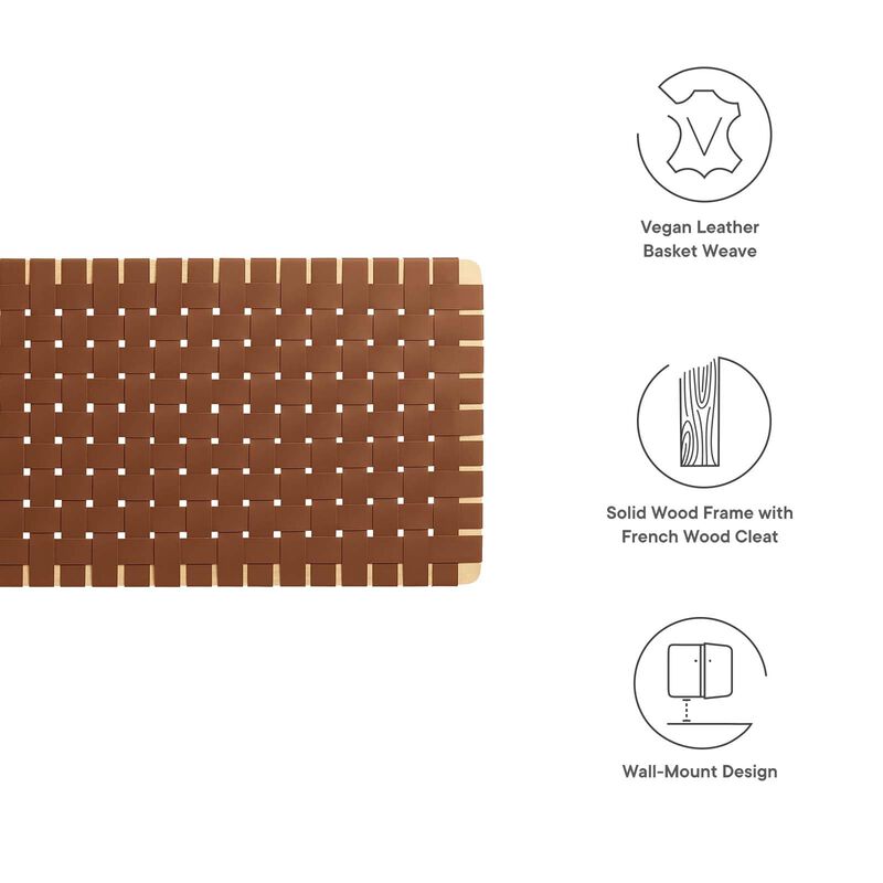 Sparta Weave Wall-Mount Vegan Leather Queen Headboard image number 3