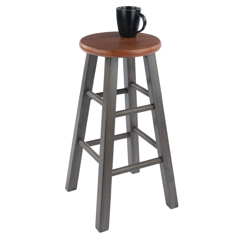 Winsome Ivy Counter Stool 24", Rustic Teak / Gray Finish