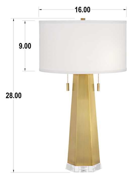 Fortress Table Lamp Hex Brass
