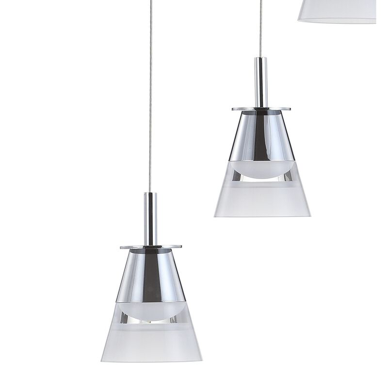 Alain 12.5" 3-Light Adjustable Cascading Metal Integrated Cluster LED Pendant