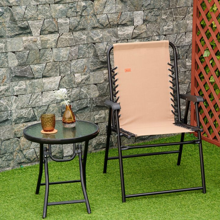 Hivvago Bungee Sling Chair with Armrests for Patio & Lawn