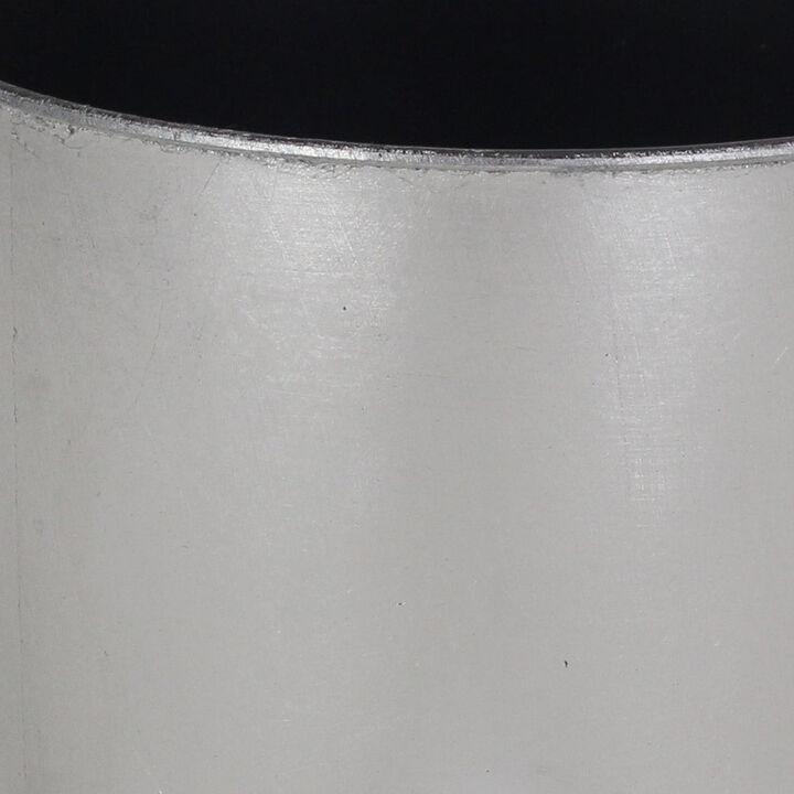 HomeRoots 7" Silver Recycled Plastic Indoor Outdoor Round Pot Planter
