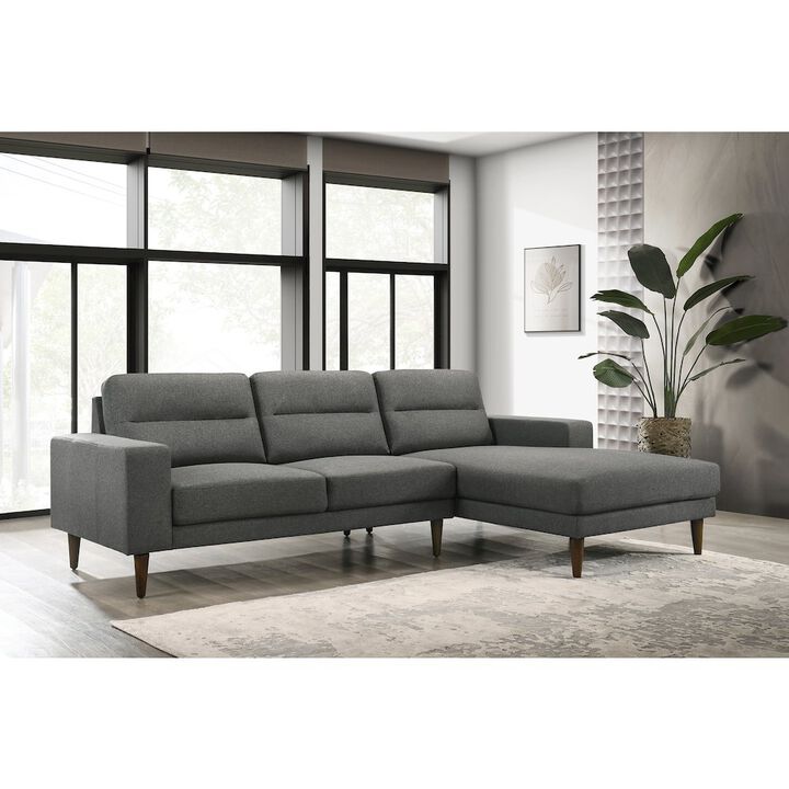 New Classic Furniture Vale 2-piece Polyester Fabric Chaise Sectional, Gray