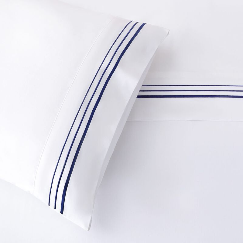Border Embroidery Navy King Sheet Set image number 2