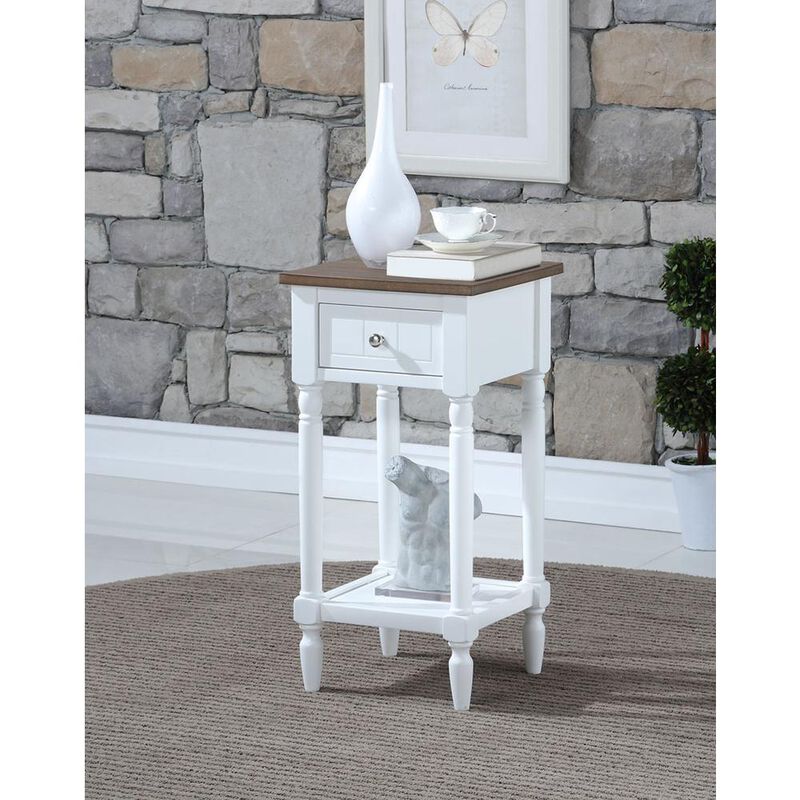 Convience Concept, Inc. French Country Khloe 1 Drawer Accent Table with Shelf Driftwood/White