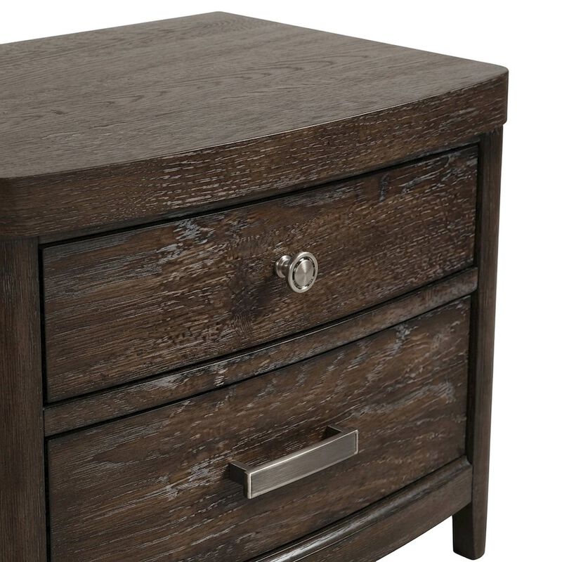 FurniFact Solid Rubberwood Veneer Nightstand with Drawer, Bedside Table image number 5